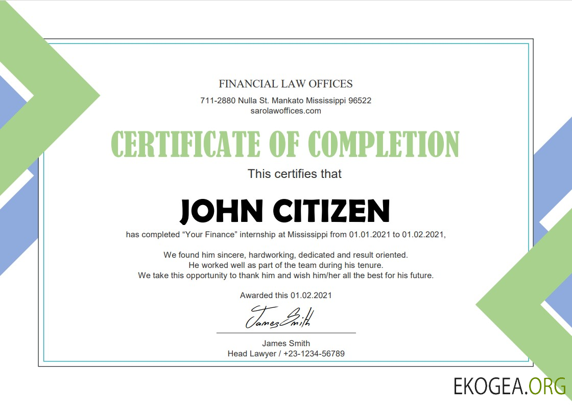 Modèle de certificat de stage en droit aux États Unis au format Word et PDF